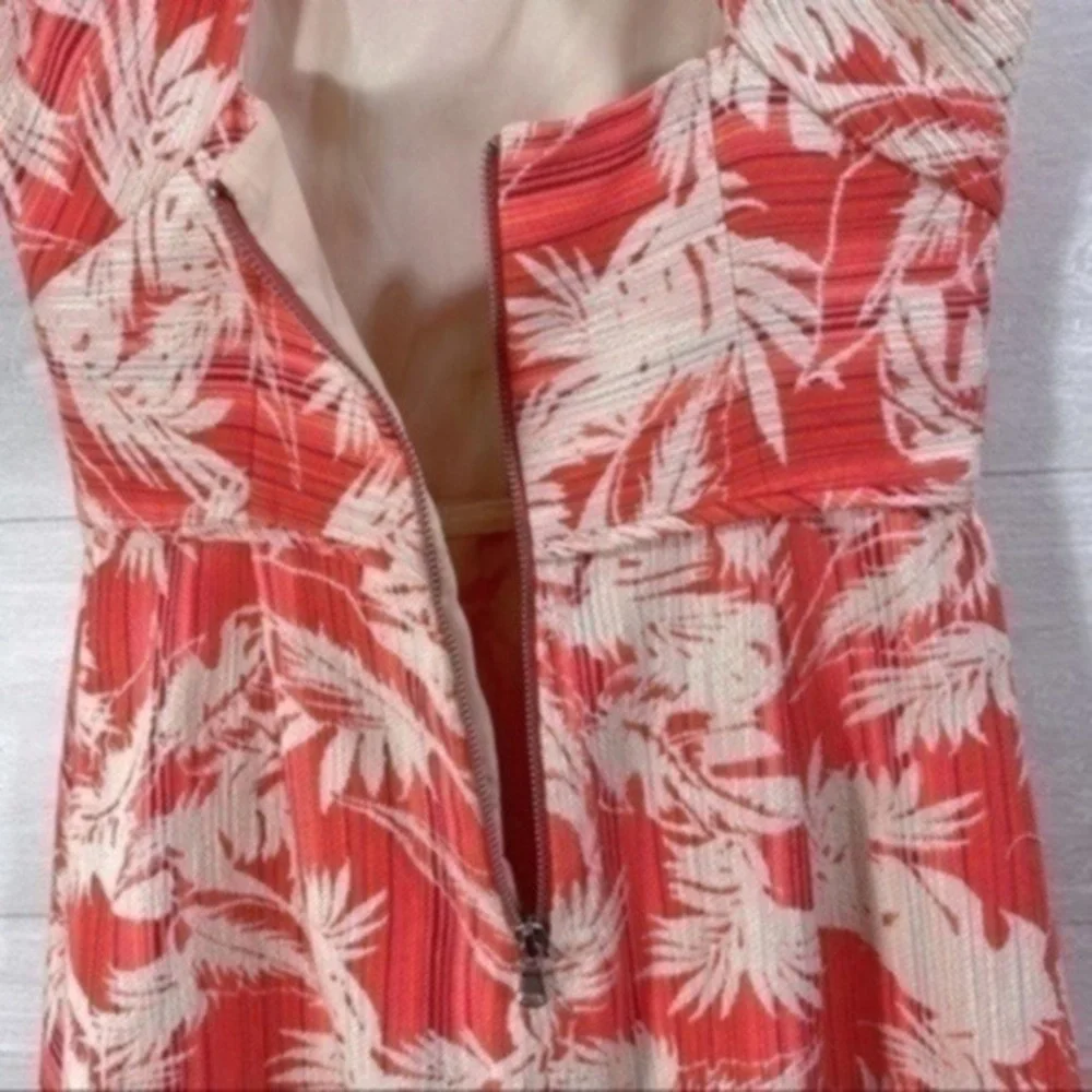 J. Crew Sun-Faded Tropical Sheath Sleeveless Pink/Cream Open Back Dress Size 2